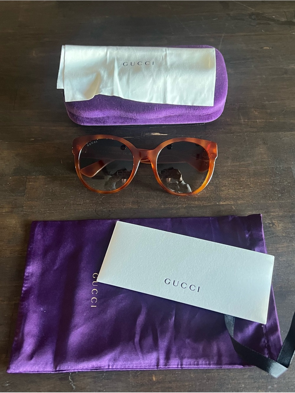 Gucci Women's Tortoiseshell Brown Gradient Lens Sunglasses